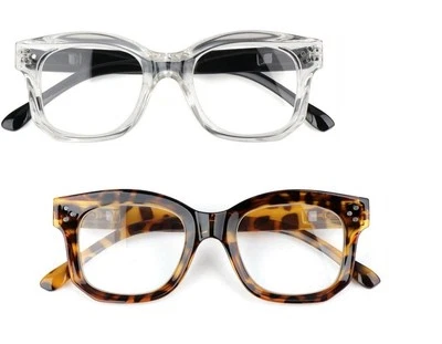 FADS & FASHIONS LIMITED Lesebrille Vintage Style dickrandig Unisex Retro mit Federscharnieren DX84