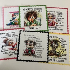 Card Making 6 Handmade Toppers approx 9cms across (M03)