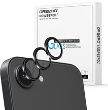 (3 Pack) Camera Lens Protector Compatible for iPhone 16e, Black, Metal Ring