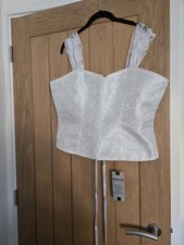 Stunning Vintage Goth Brocade Corset Top.  Zip Front /Lsce Back (See Photos)