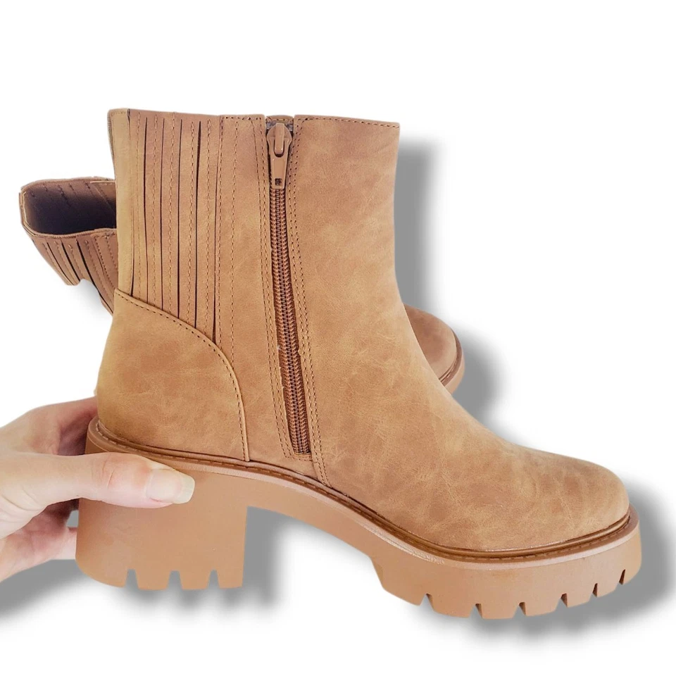 NUEVO CON ETIQUETAS a.n.a Marie Mujer Botines Tacón Bloque 8 M Coñac   Foto 4 de 4