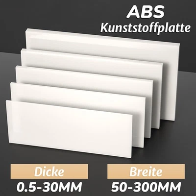 ABS Kunststoffplatte Platte Stärken 0,5mm-40mm Kunststoff Platte 50mm-300mm Weiß - Bild 1 von 4