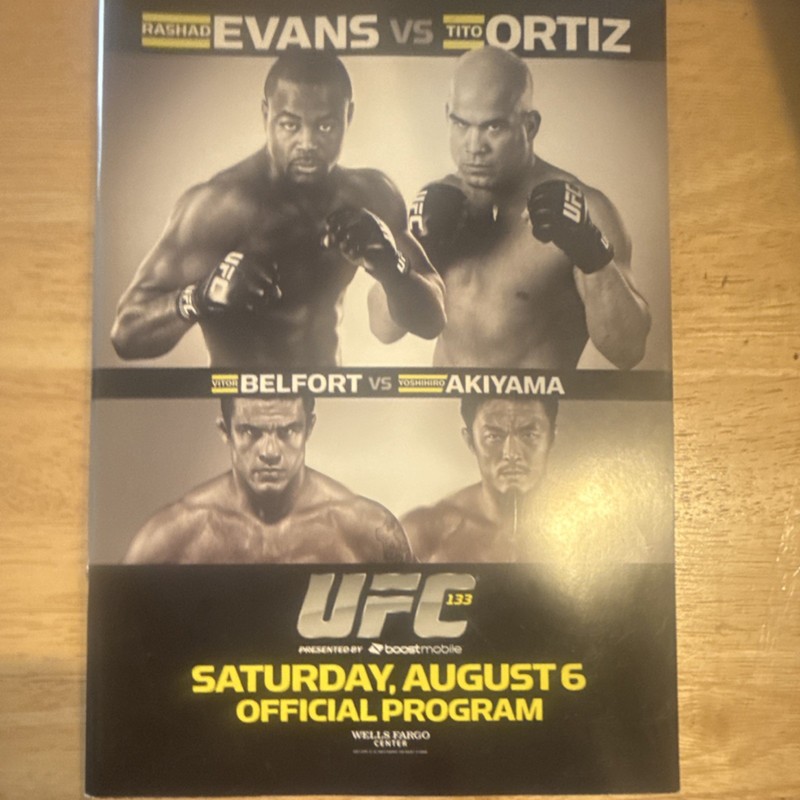 UFC 133 Official Program SIGNED Ortiz,Ebersole,Rivera,Mendes,Hendriks,Faber,Hend