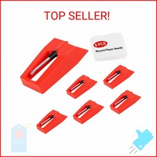 Jiomrzo 6 Pack Record Player Needle Replacement, Upgraded Vinyl Record Needle Co