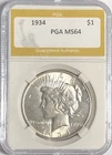 1934 PEACE "BU/MS HIGH GRADE"-GREAT BUY/ NICE HIGH POINTS/ COLOR LOW MINTAGE💥✅