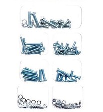 106 pcs/Pk Bolt & Nut Set Assorted Sizes Zinc Plated Hardware Fasteners Screws
