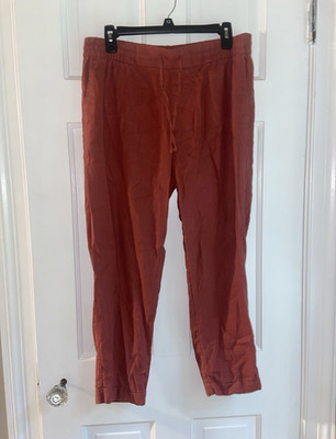 Old Navy Women s Rust Solid Jogger Pants Tapered Leg Drawstring w/ Pockets