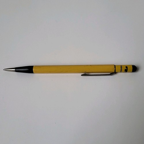 Vintage Trailer Train Co Yellow Mechanical Pencil Chicago IL Advertising Tested - Picture 2 of 10