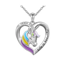 Sterling Silver Kids Unicorn Pendant Necklace Party Favors for Girls