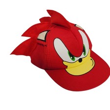 Sonic The Hedgehog Red Spiky Face Baseball Cap Kids Youth Adjustable