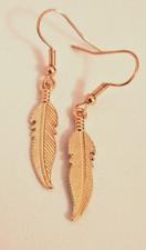 Feather leaf style dangle drop earrings in a choice of 6 different colours, gift