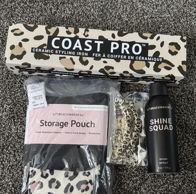 Beachwaver Co Coast Pro Ceramic Flat Iron with Accessories, Beige/Black