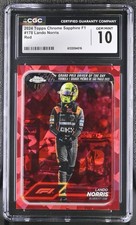 Topps 2024 Chrome Sapphire F1 Lando Norris Red #178 4/5 CGC 10 Driver Number