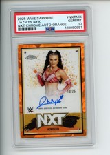 2025 Topps Chrome WWE Sapphire Edition Jazmyn Nyx NXT Orange Auto 10/25 PSA 10