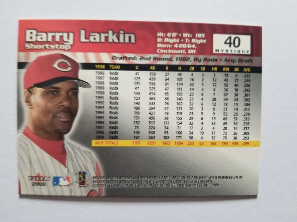 2000 Fleer Mystique #40 Barry Larkin - Image 2 of 2