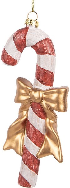 Clayre & Eef 66084 Dekoration AnhäNger Zuckerstange 8X3X18 Cm Rot Und Weiß-image