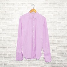 Suitsupply Extra Slim French Cuff Dress Shirt Purple Gingham Check Size 17