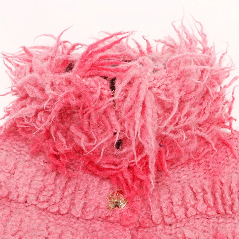Giacca CHANEL lana di alpaca con bottoni COCO taglia:36 rosa WS15075