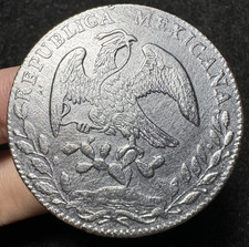 8 Reales 1879 Cap Rays Mexicana Guanajuato Go, SM