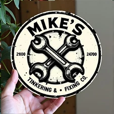 Decor#Mike's Auto Shop Vintage Metal Sign - Garage Decor