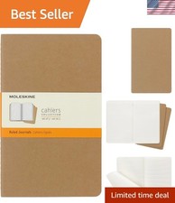 Cahier Journal, Soft Cover, Large 5" x 8.25" Ruled/Lined, Black, 80 Pages Set...