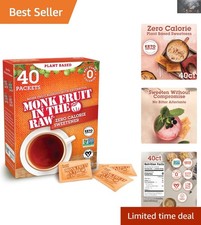 40 Count Natural Monk Fruit Sweetener Packets - Sugar-Free Keto Certified
