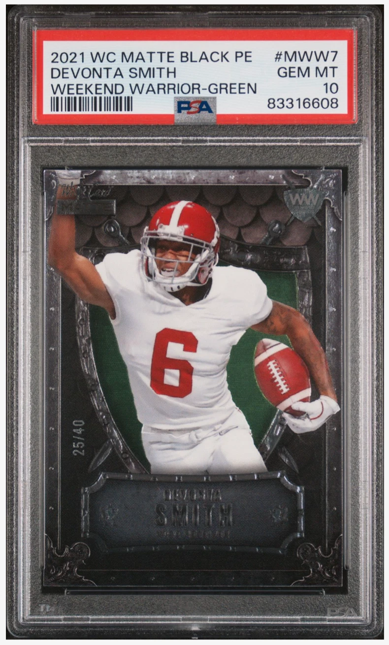 DeVonta Smith Wild Card Matte Black Premier Edition Weekend Warriors #MWW7 Green