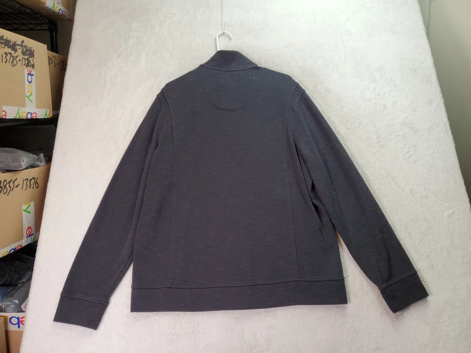 Marc Anthony 运动夹克男式 XL 灰色涤纶修身长袖全拉链 — 第 2/4 张图片