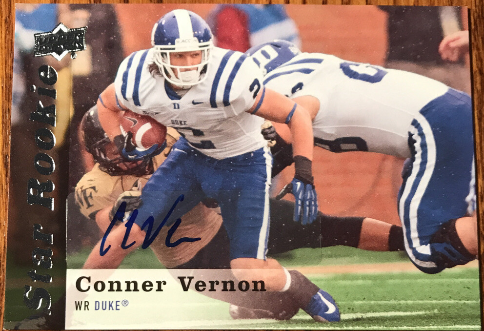 2013 Upper Deck Rookie Autographs Conner Vernon #123 Duke Blue Devils