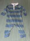 RALPH LAUREN Baby Long-Sleeve One-Piece Outfit/Romper-Green/Blue Striped-6 Month — photo 1