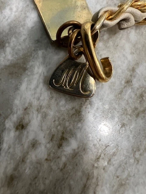 Morris Moskowitz Women's Chain Gold Colored Belt w/Off White Corded Insert 37in - Image 3 of 4