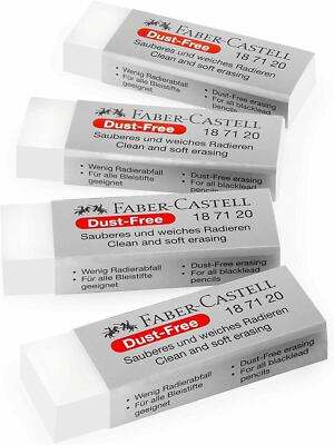 Faber-Castell staubfreier Radierer - weiß - 4er Pack
