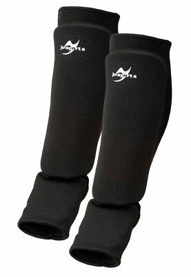 Schienbein-Spannschoner Stoff Ju-Sports Ju-Jutsu NEU Schienbeinschoner schwarz