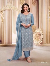 Designer Indian Pakistani Light Blue Georgette salwar suit