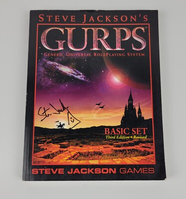 *AUTOGRAPH*  Steve Jackson GURPS Basic Set Third Edition Revised Book NICE 1996
