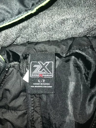 ZeroXposure Boys Ski Winter Puffer Jacket Zip Up Outdoor Black Size Large B001 - Picture 8 of 9