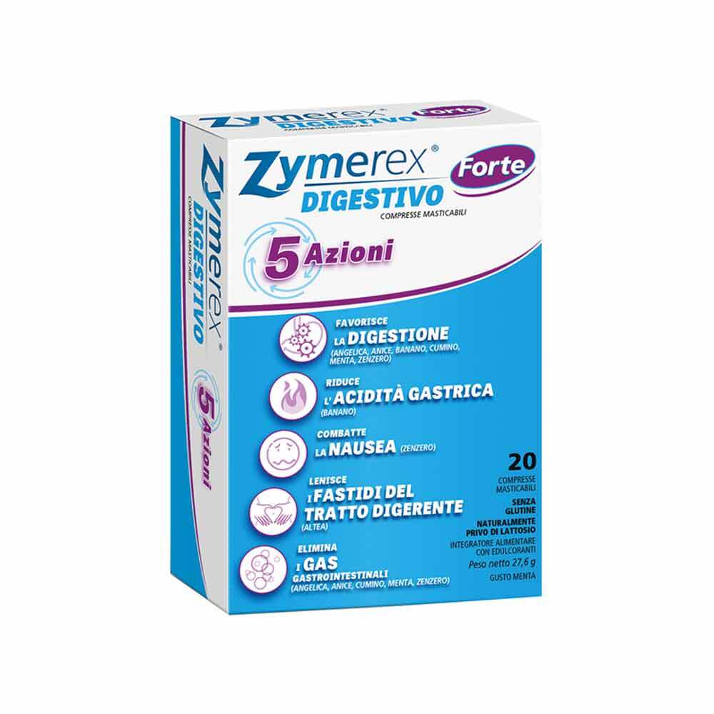Zymerex Digestivo Forte 5 Azioni Funzione Digestiva, 20 Compresse