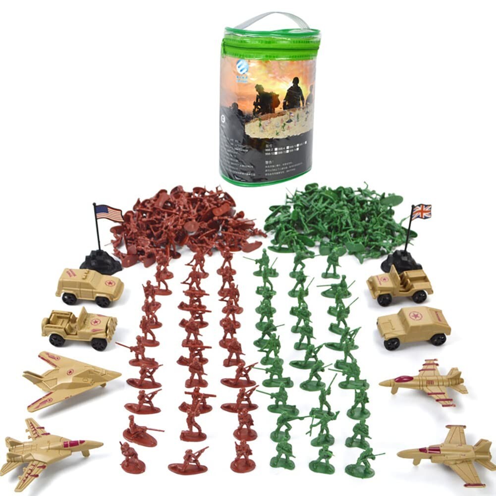 210pcs Military Model Play Toy Soldier Army Men Kids Boys Girls Army Base  Set
