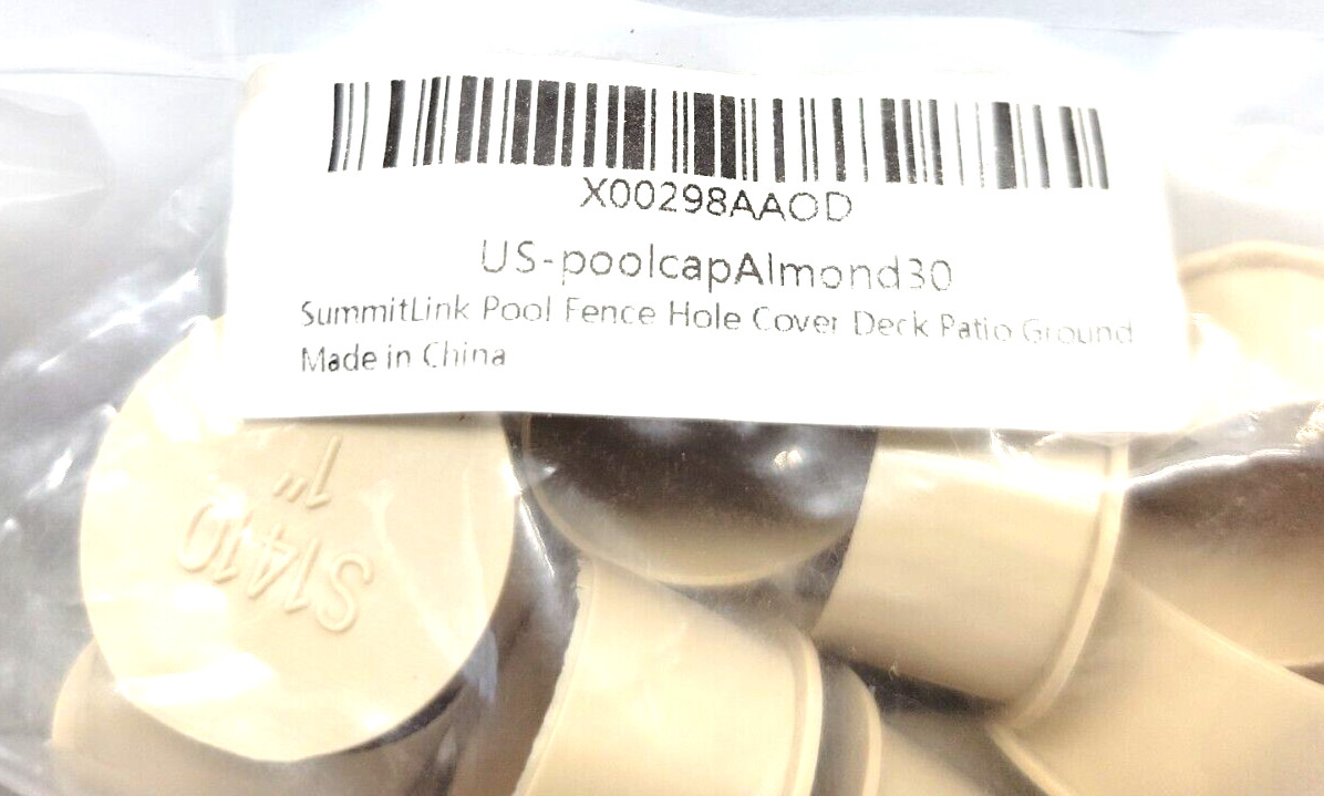 Lot of 60 SummitLink Pool Fence Hole Cover Deck Patio Ground Caps Almond Beige