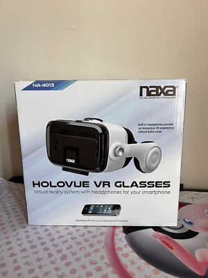 NAXA HOLOVUE VR Glasses with Built-in Headphones NEW Open Box