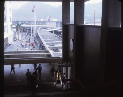 sl90 Original slide 1970's Hong Kong Star Ferry rail station 198a