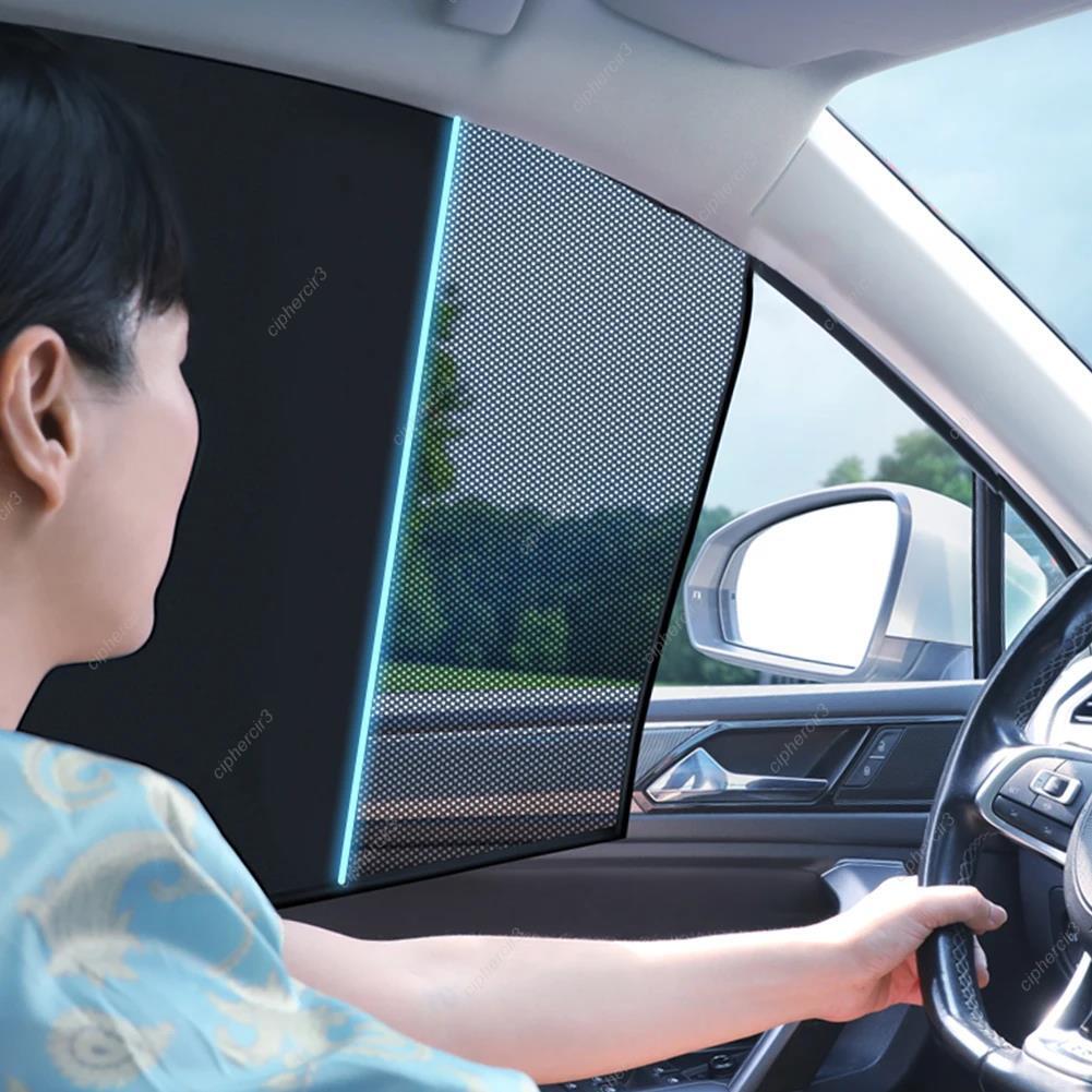 4-Pack Magnetic Car Window Sun Shades for UV Protection & Heat Block