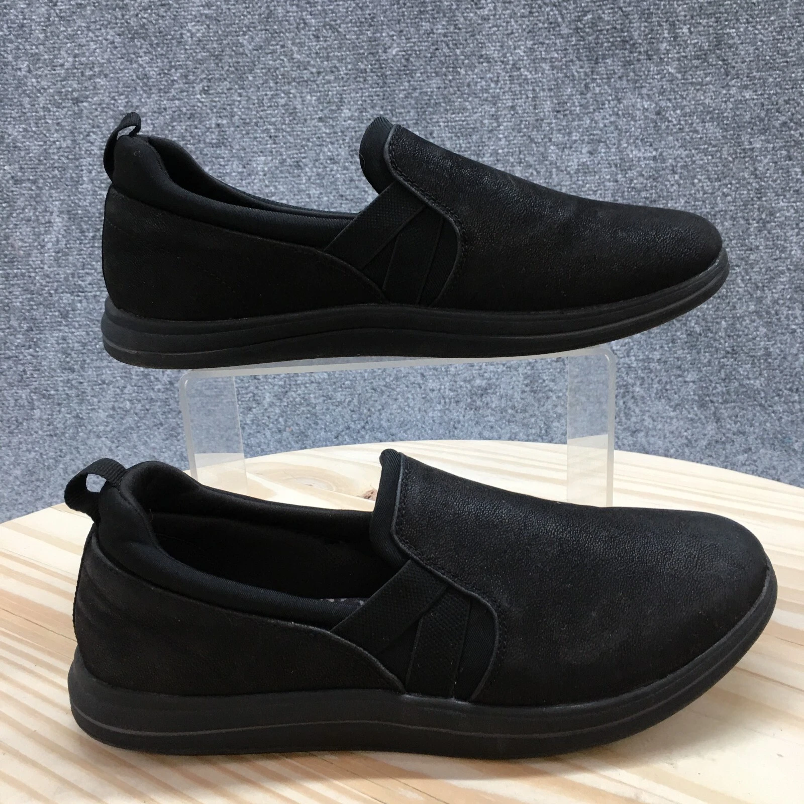Scarpe Clarks donna 8 M Breeze Bali mocassini neri slip on comodi punta tonda bassa