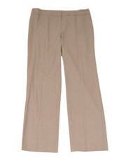 Escada Wide Leg Pants Size 46 Tan Wool Stretch Dress Career Trousers