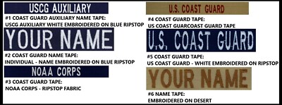 EMBROIDERED CUSTOM NAME TAG  PATCH COAST GUARD ARMED FORCES PIN UP GIFT US WOW 