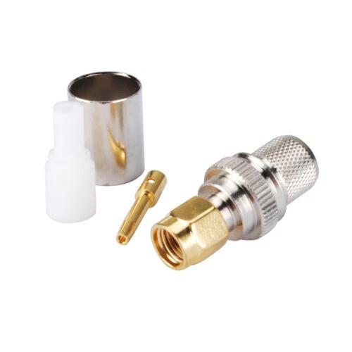 PureTek® RP SMA Male Crimp Connector for RG8 HDF400 RG213 LMR400 RG214 086