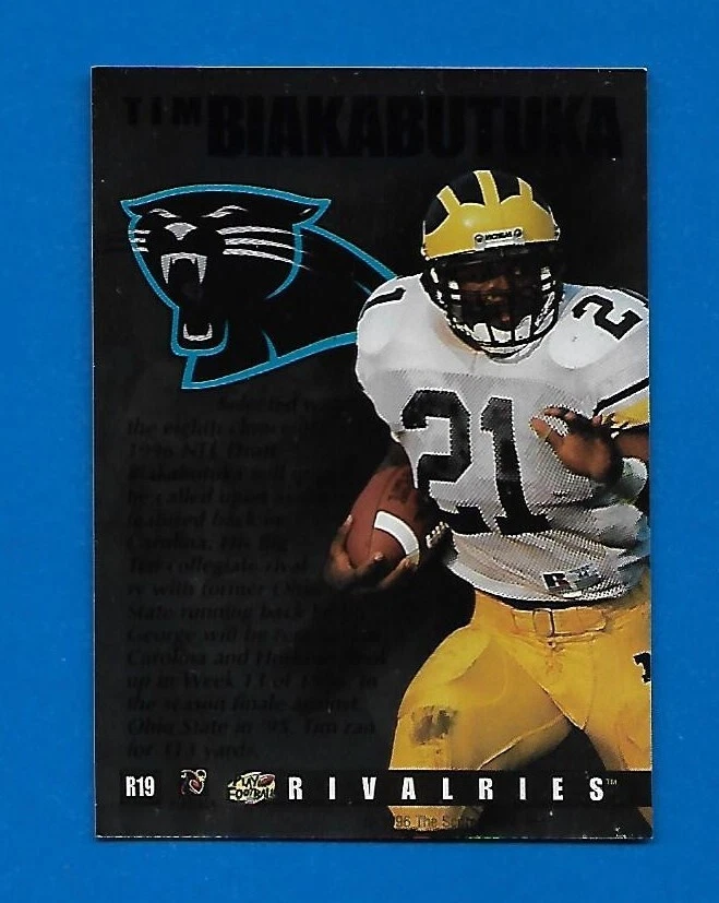 1996 PRO LINE SCORE BOARD RIVALRIES EDDIE GEORGE TIM BIAKABUTUKA #R19 ROOKIE RC - Image 2 of 2