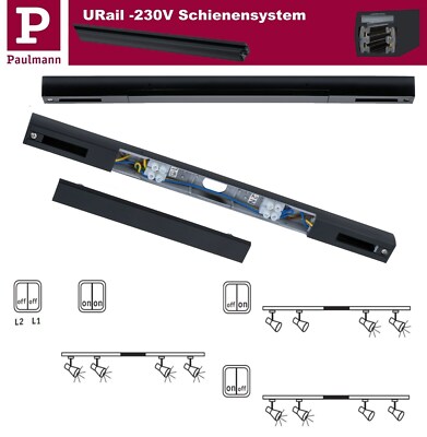 Paulmann URail Mitteleinspeisung 3/4/5-adrig in Schienen Form Schwarz matt 230V 