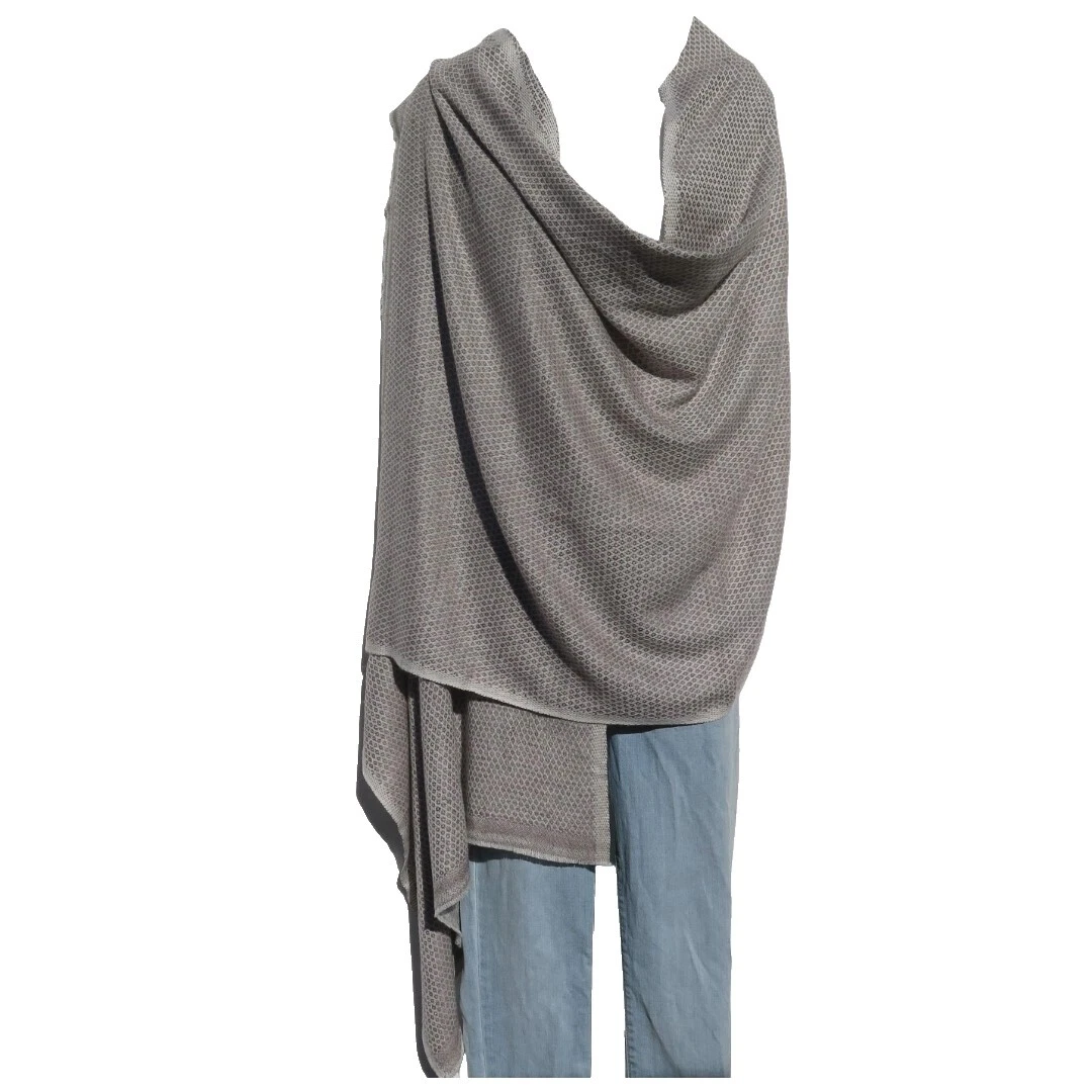 Кашемировые шарфы и палантины из елочки коричневые для женщин