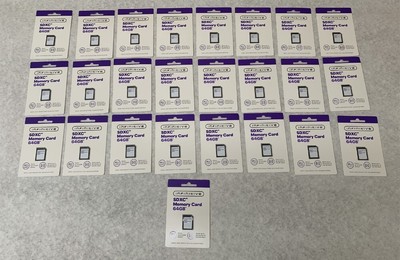 (Lot of 25) Infinitive SDXC 64GB Transfer HD Video 100MB Memory Card 